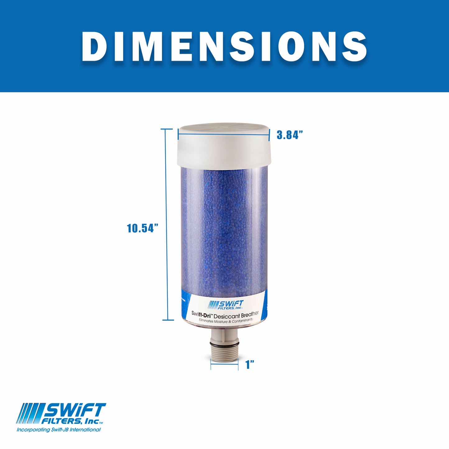 Desiccant Breather with Check Valve SFD-040-CV Moisture Retention: 14.3 fl. oz.