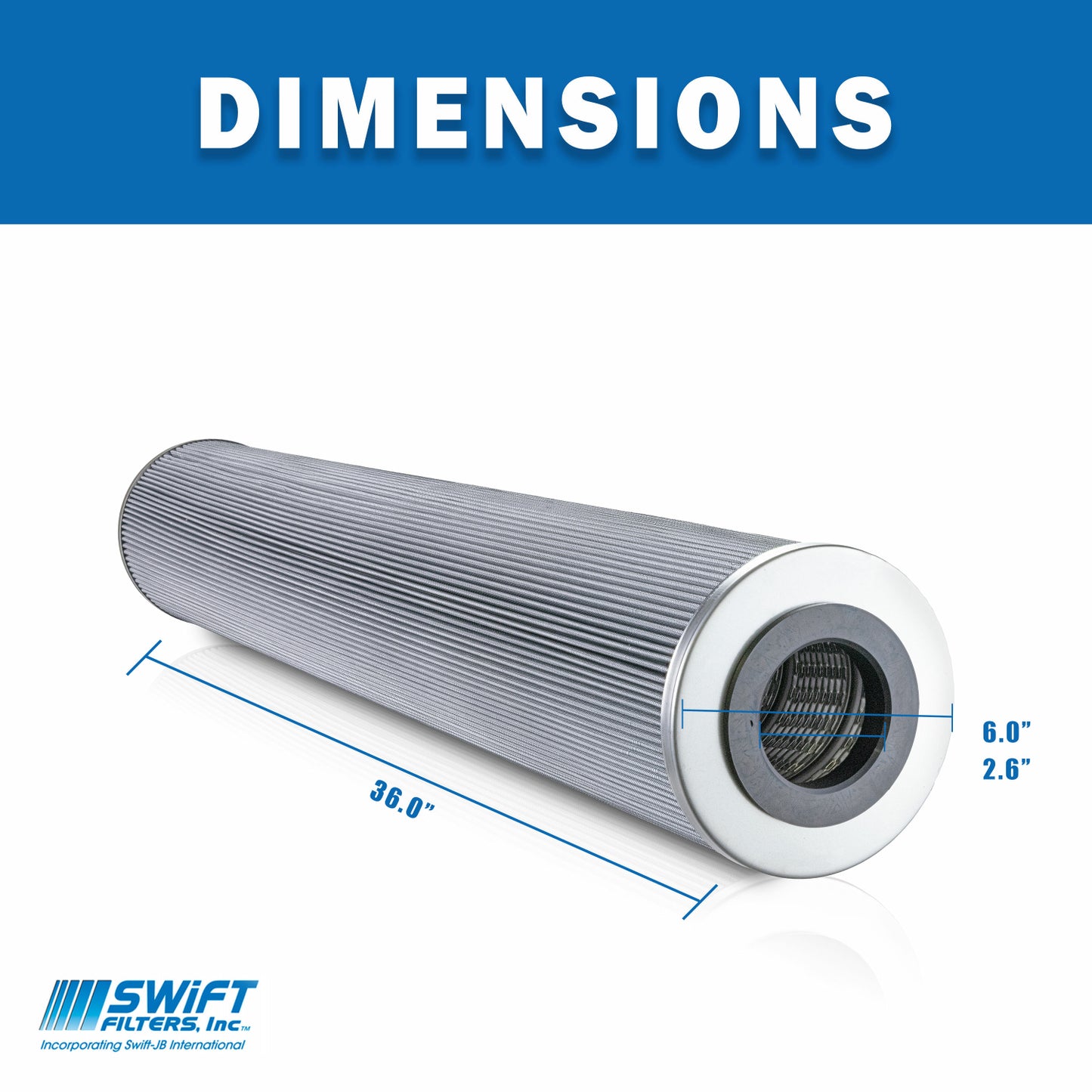 Cartridge Filter Element SF0101-36-6UM Microglass 6 Micron