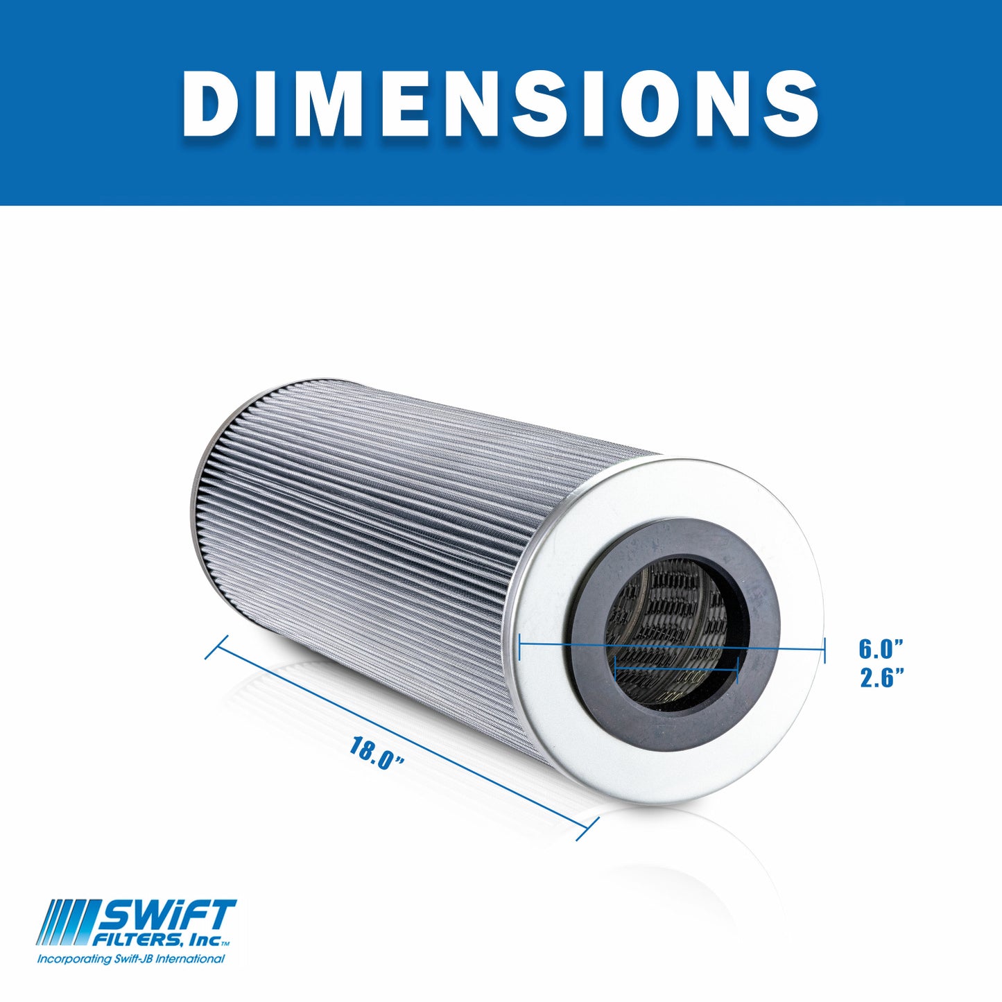 Cartridge Filter Element SF0101-18-6UMRE 6 Micron Microglass